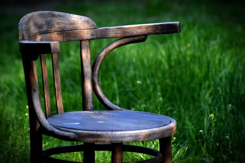 Vintage Chair Turned Plant Stand